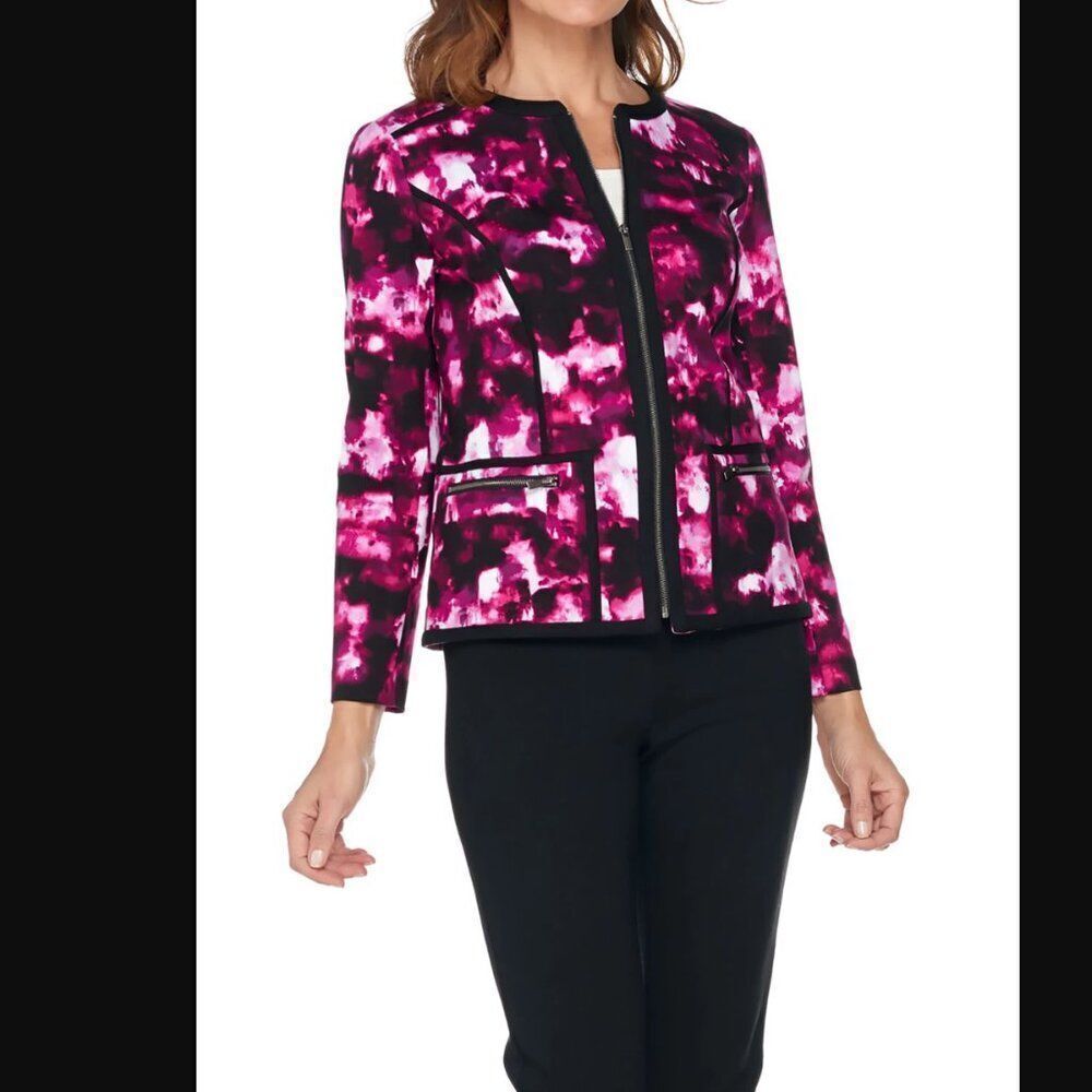 NWOT Kelly by Clinton Kelly size Small Ponte Jacket Pink | Size S
